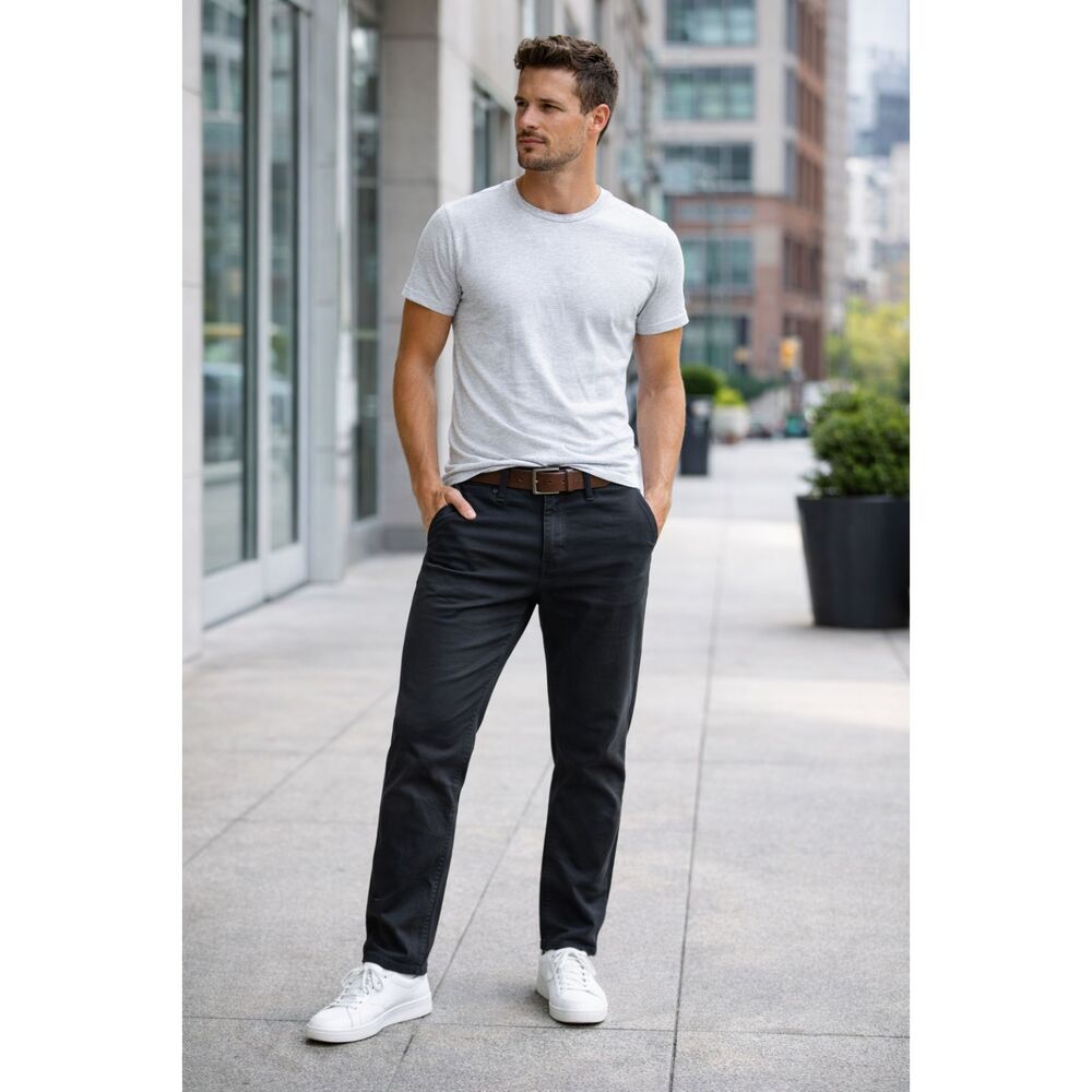 MOTT & BOW Black Slim Straight Pants Trousers   Mens Size 30